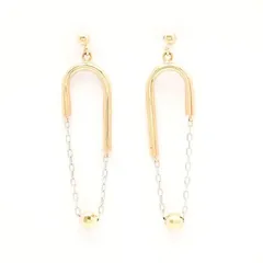 K10YG/WG 地金スウィングカットボールピアス