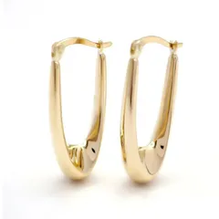 K10 地金オーバルフープピアス