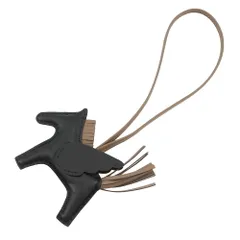 エルメス バッグチャーム ロデオPM ペガサス ブラック/エトゥープ ラムスキン W刻印 黒