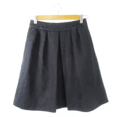 ボールジー BALLSEY トゥモローランド スカート フレア ミニ ひざ丈 タック ジャカード ラメ ライン 華やか 38 紺 ネイビー /CK7