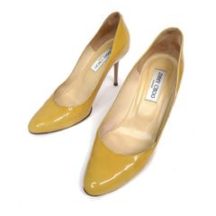 JIMMY CHOO パンプス イエロー 37.5 - メルカリ