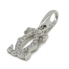 Cartier カルティエ 2Cモチーフ ネックレス トップ ペンダント ヘッド チャーム K18WG 750WG ホワイトゴールド ダイヤモンド