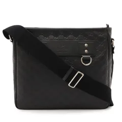 GUCCI グッチ グッチシマ シェリーライン ショルダーバッグ メッセンジャーバッグ ラバーコーティングレザー ブラック 黒 シルバー金具 322080