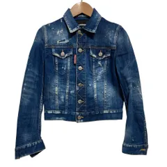 美品 DSQUARED2 ディースクエアード ダメージ加工 デニムジャケット SIZE34 インディゴ レディース 古着 中古 USED
