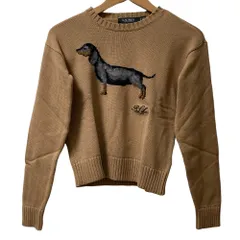 美品 LAUREN RALPH LAUREN ローレンラルフローレン ダックスインターシャニットセーター サイズS 160/84A ベージュ レディース 古着 中古 USED