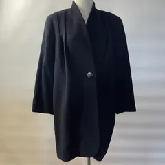 【Y-13】BELLEROSE ベルローズ　ブラック　ノーカラーコート　レディース　シンプル　上品　金ボタン　日本製　秋冬アウター