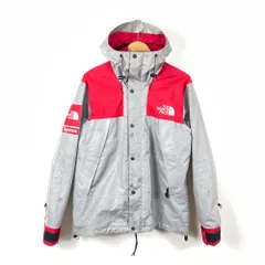 THE　NORTH　FACE　SUPREME　ザノースフェイス　シュプリーム　13/SS　NP01300　REFLECTIVE 3M MOUNTAIN PARKA　リフレクティブマウンテンパーカー　Mサイズ　別注モデル　シルバー/レッド