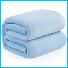 【在庫セール】Hansleep 毛布 シングル 冬用 ブランケット 140x200cm ライトブルー マイクロファイバー 柔らかく肌触り フランネル 洗える 静電防止 四季適用 (140x200ライトブルー)