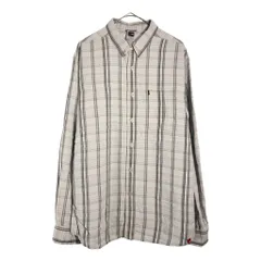 THE NORTH FACE ノースフェイス ボタンダウン 長袖シャツ アウトドア チェック ライトグレー(メンズ L)中古 古着 X4311