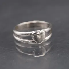 M406 ヴィンテージ SILVER925刻印 リング ハート デザイン シルバー 指輪 12号