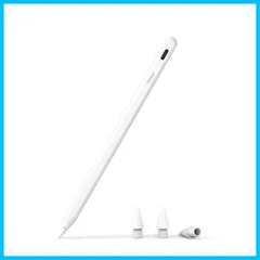 【特価商品】初心者/学生/子供/デザイン用/ドローイング用/絵描き向け（ホワイト） 耐摩 軽量 パームリジェクション 傾き検知 マグネット吸着 ペアリング不要 Type-C急速充電 極細 超高感度 iPad専用タッチペン 2018年～2025年 アップルペンシ