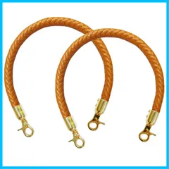 【特価セール】素材 手作り DIY 手芸用品 鞄 編み込み 工芸品 PUレザー 60cm 40cm 着脱可能（2本セット） 30cm 付け替え (60cm かばん取っ手 取っ手 バッグハンドル ライトブラウン) 持ち手 バッグ