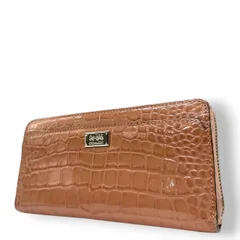 コーチ 長財布 ラウンドファスナーウォレット 型押しレザー パテント ピンク レディース COACH ロゴプレート エレガント フェミニン 大容量 カード収納豊富 ラウンドジップ エナメル素材 クラシックデザイン w2