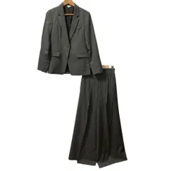 美品 24SS COLUMN コラム テーラードジャケット ワイドパンツ セットアップ サイズ36 カーキグレー レディース 古着 中古 USED
