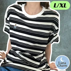 Tシャツ レディース トップス Tシャツ ビッグシルエット マルチボーダー ブラック