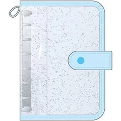 ラメシールバインダー ブルー 台紙6枚入 ミニ6 6穴 クリア 透明 上品 推し活 キラキラ かわいい NIC