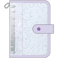 ラメシールバインダー パープル 台紙6枚入 ミニ6 6穴 クリア 透明 上品 推し活 キラキラ かわいい NIC