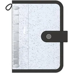 ラメシールバインダー ブラック 台紙6枚入 ミニ6 6穴 クリア 透明 上品 推し活 キラキラ かわいい NIC