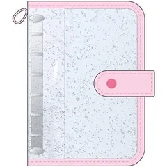 ラメシールバインダー ピンク 台紙6枚入 ミニ6 6穴 クリア 透明 上品 推し活 キラキラ かわいい NIC