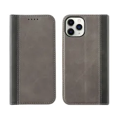 【特価セール】HanaRo iPhone12 用 iPhone12Pro 用 ケース スマホケース 手帳型ケース 手帳型 マグネット カード収納 カバー スタンド 保護 ｸﾞﾚｰ×ﾌﾞﾗｯｸ