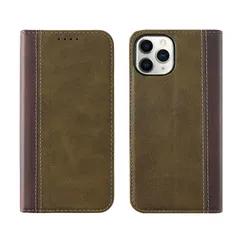 【数量限定】HanaRo iPhone12 用 iPhone12Pro 用 ケース スマホケース 手帳型ケース 手帳型 マグネット カード収納 カバー スタンド 保護 ｸﾞﾘｰﾝｰ×ﾀﾞｰｸﾌﾞﾗｳﾝ