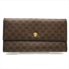 美品 CELINE セリーヌ マカダム トリオンフ PVC 長財布 ウォレット レディース ブランド 小物 服飾 ブラウン r839