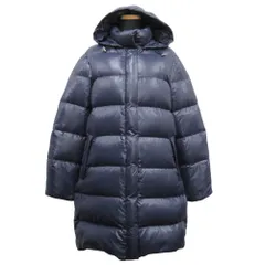 美品 Gymphlex ジムフレックス ナイロン ダウン ジャケット ブルゾン フード ロゴ 刺繡 サイズ14 M相当 紺 ネイビー レディース 古着 中古 USED