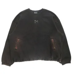 美品 THUG CLUB サグクラブ ウォッシュ ヴィンテージ 加工 トレーナー スウェット ロゴ 金具 ドローコード サイズ3 黒 ブラック メンズ 古着 中古 USED