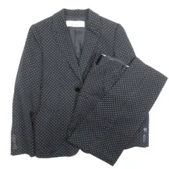 美品 Paul Smith ポールスミス ドットプリント パンツスーツ テーラードジャケット スラックス セットアップ 38 黒 ブラック レディース 古着 中古 USED