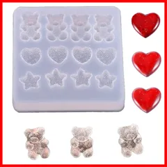 【新着商品】キャンディ チャーム 飴 星型の3種 ストラップ ハート型 ペンダント くま型 ピアス シリコンモールド 製氷 レジン パーツ UV エポキシ樹脂 YFFSFDC つや消し質感