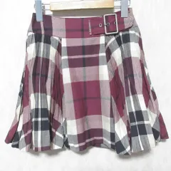 美品 BURBERRY BLUE LABEL バーバリーブルーレーベル ウール チェック柄 スカート E1S45-243-16 サイズ36 ボルドー レディース 古着 中古 USED