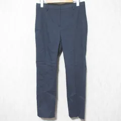 美品 Theory セオリー リネンスラックスパンツ サイズ2 ネイビー レディース 古着 中古 USED