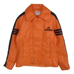 adidas アディダス ADS-420 80S デサント製 トレフォイル刺繍 中綿 ジャケット オレンジ系 S【中古】