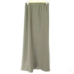 美品 25SS BEAUTY＆YOUTH ビューティーアンドユース ユナイテッドアローズ ポリエステルサテンマーメイドフレアスカート XS カーキ レディース 古着 中古 USED