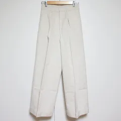 美品 TOMORROWLAND トゥモローランド コットンリネン タックワイドパンツ 34 キナリ レディース 古着 中古 USED