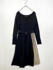 JILL by JILL STUART ジルバイジルスチュアート バイカラープリーツ ワンピース sizeF/黒 ■■レディース