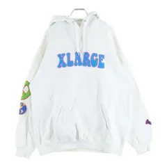 X-LARGE (エクストララージ) FLOWER PULLOVER HOODED SWEAT フラワープルオーバースウェットパーカー フーディ ホワイト 101224012009