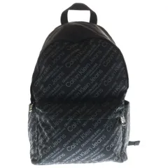 Calvin Klein (カルバンクライン) CKJ SPORT ESSENTIALS ロゴ 総柄 バックパック リュックサック デイパック ブラック HH3018
