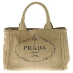 PRADA (プラダ) カナパトートバッグ ハンドバッグ ブラウン ベージュ キャンバス BG439 ゴールド金具