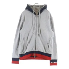 MONCLER (モンクレール) 19SS MAGLIA CARDIGAN ナイロン切替スウェットパーカー グレー E10918424800