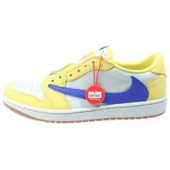 NIKE (ナイキ) ×トラヴィススコット ウィメンズ AIR JORDAN 1 RETRO LOW OG Canary DZ4137-700 エアジョーダン1 ローカットスニーカー US11/28cm