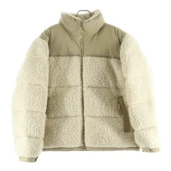 THE NORTH FACE (ザノースフェイス) SHERPA NUPTSE JACKET シェルパ ヌプシ エンブロイダリーデザイン ジップアップ ボア ダウンジャケット ベージュ NF0A5A84