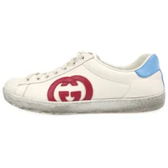 GUCCI (グッチ) インターロッキングG レザー ローカットスニーカー レディース ホワイト 625783