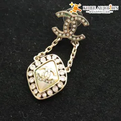 ■ シャネル CHANEL 片耳用 ピアス フェイクパール チェーン ココマーク レディース ゴールド 袋付き