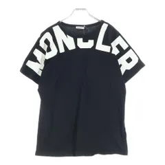 MONCLER (モンクレール) ロゴプリント クルーネック 半袖Tシャツ カットソー ブラック F10938C70710 V8094