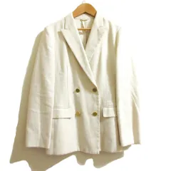 良品 23AW ANAYI アナイ リネンブレンド ダブル テーラードジャケット サイズ38 ベージュ レディース 古着 中古 USED