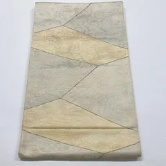 ［6900］袋帯 花唐草鳳凰文様 金 シルバー 六通 正絹 着物 フォーマル