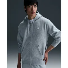 ナイキ 裏起毛 スウェットパーカー メンズ NIKE クラブ フルジップ フリース パーカー 長袖 裏フリース  あたたかい フード付き スウェットシャツ スエット スポーツウェア 男性 グレー ワンポイント nike メンズウエア/FN3862-063