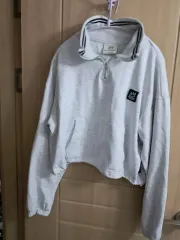 ハーフジップ クロップド スウェット