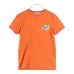 MONCLER (モンクレール) 18SS ワッペンロゴ クルーネック 半袖Tシャツ カットソー オレンジ D10918032500 8390Y
